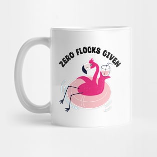 zero flocks given beach flamingo pool float Mug